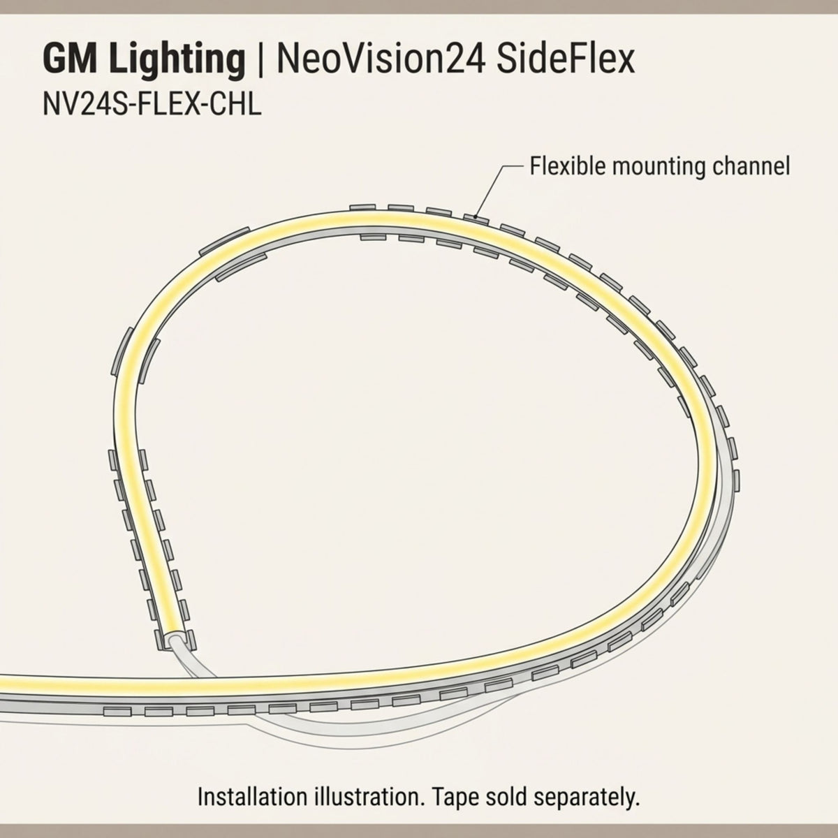 GM Lighting NeoVision24 SideFlex NV24S-FLEX-CHL 39.5 in Flexible Mounting Channel