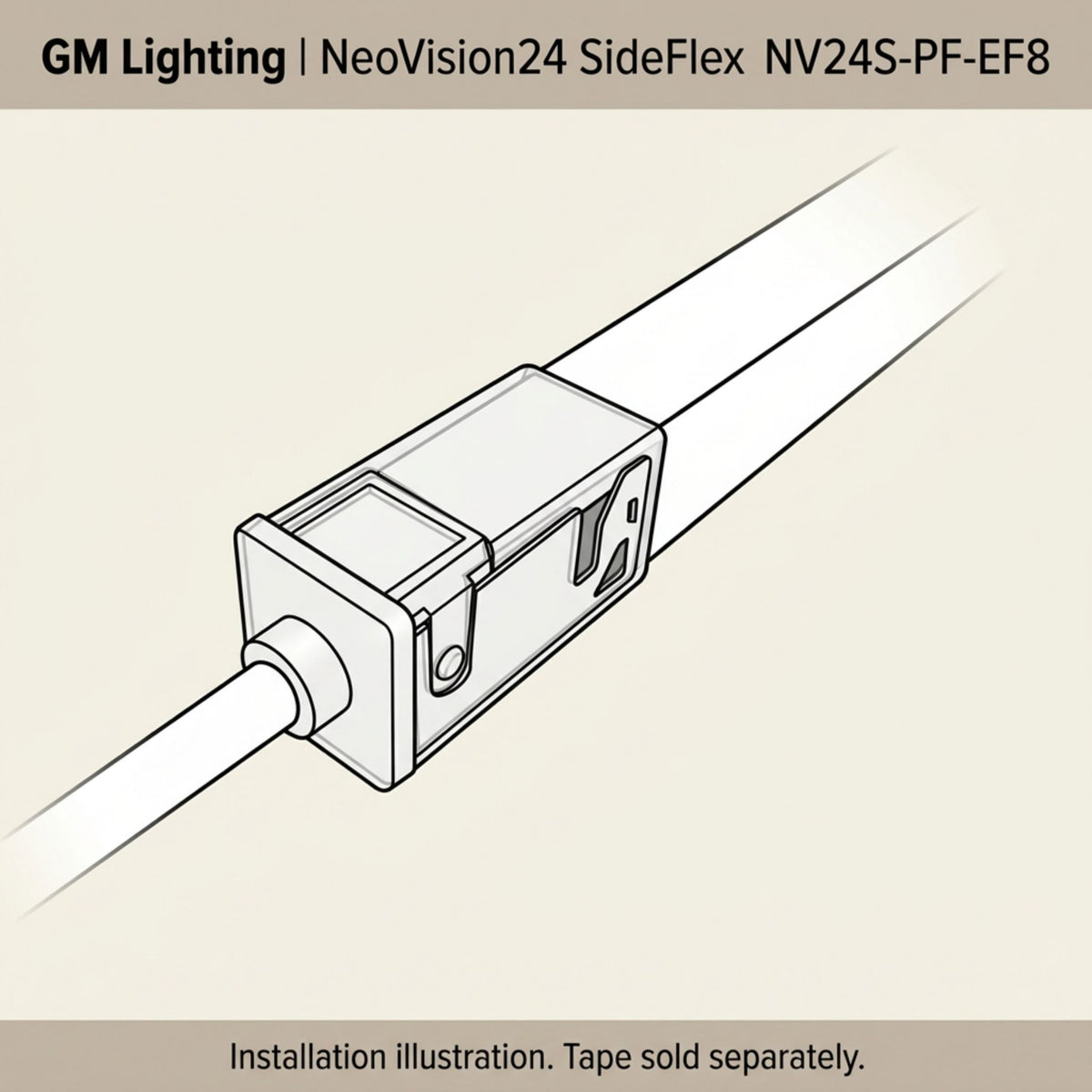 GM Lighting NeoVision24 SideFlex NV24S-PF-EF8 8 ft Flexible End Power Feed
