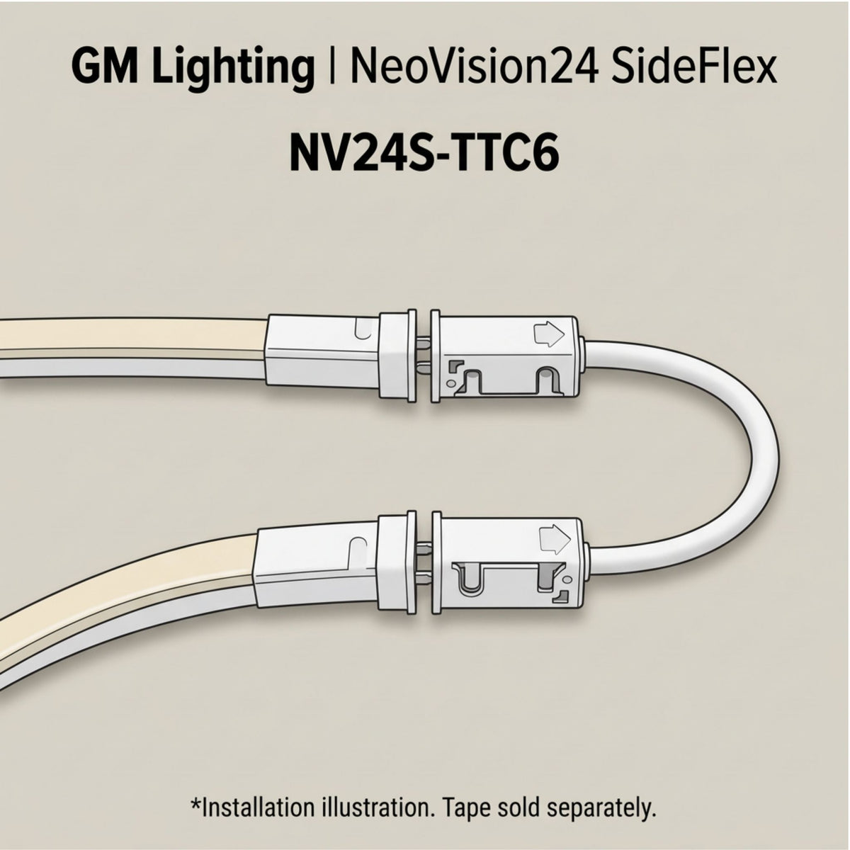 GM Lighting NeoVision24 SideFlex NV24S-TTC6 6 in Flexible Tape-to-Tape Connector