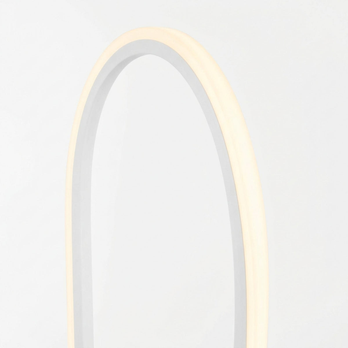 Warm-white curved neon linear light, glowing tube in a U-shaped bend