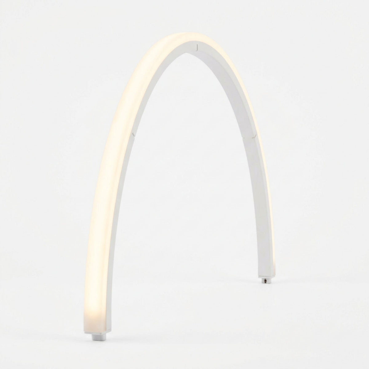 Flexible neon linear light strip with arched housing, warm white glow