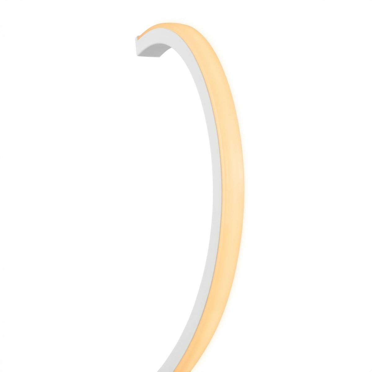 Amber neon linear light strip with curved top-bend housing