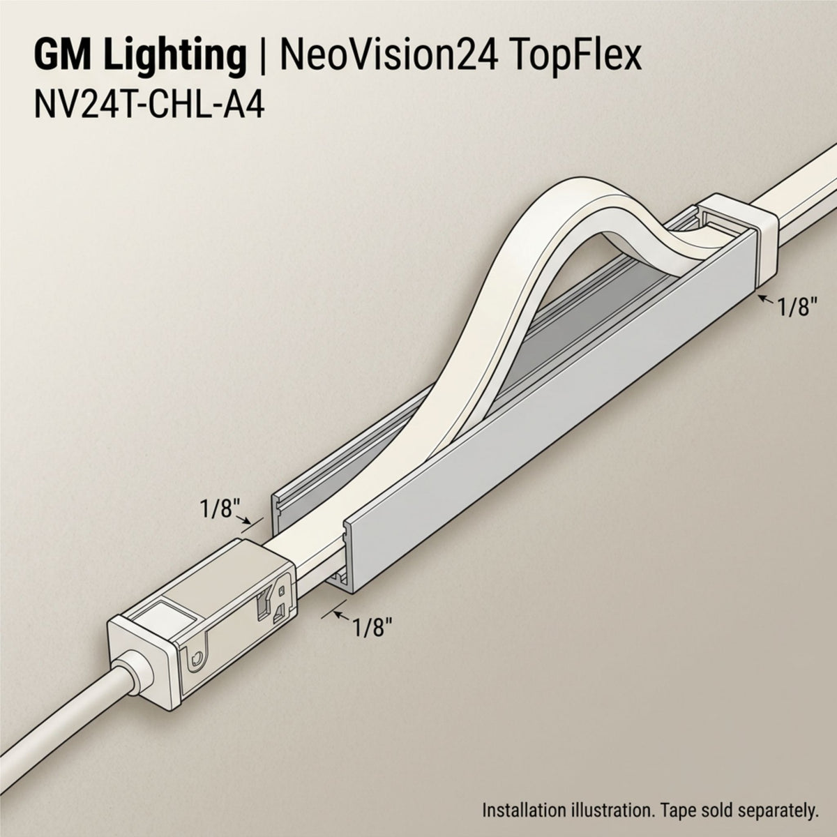 GM Lighting NeoVision24 TopFlex NV24T-CHL-A4 4 ft Aluminum Channel