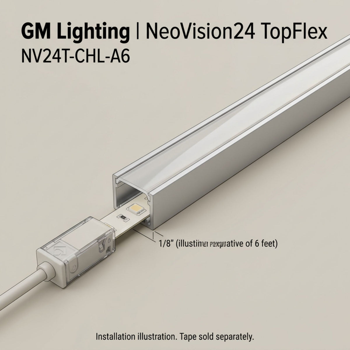 Aluminum channel profile with mounting bracket and end cap, gray, for LED strip