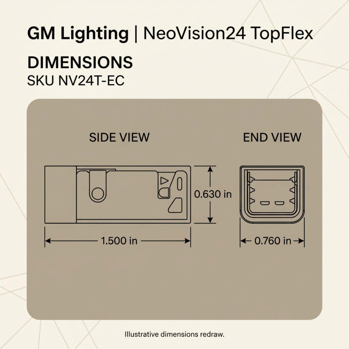 GM Lighting NeoVision24 TopFlex NV24T-EC End Cap