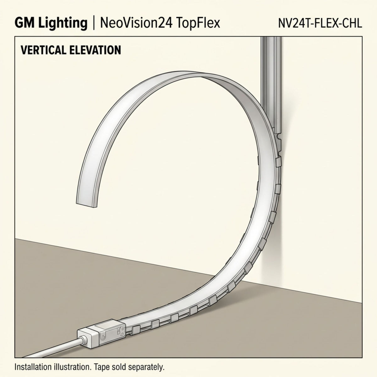 GM Lighting NeoVision24 TopFlex NV24T-FLEX-CHL 39.5 in Flexible Mounting Channel