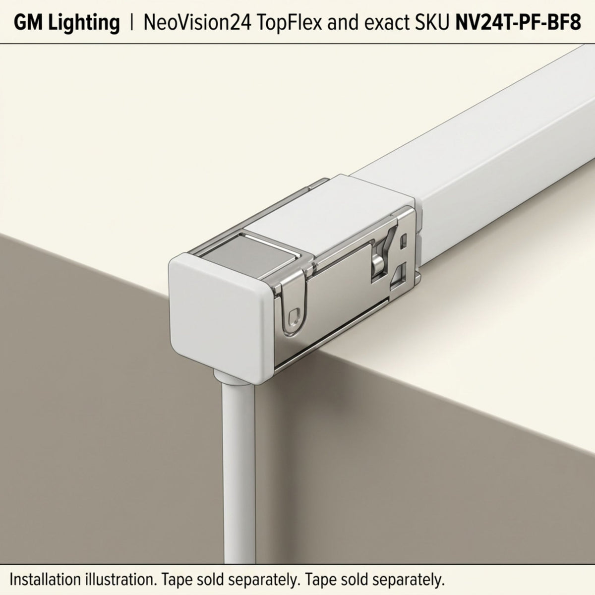 GM Lighting NeoVision24 TopFlex NV24T-PF-BF8 8 ft Flexible Bottom Power Feed