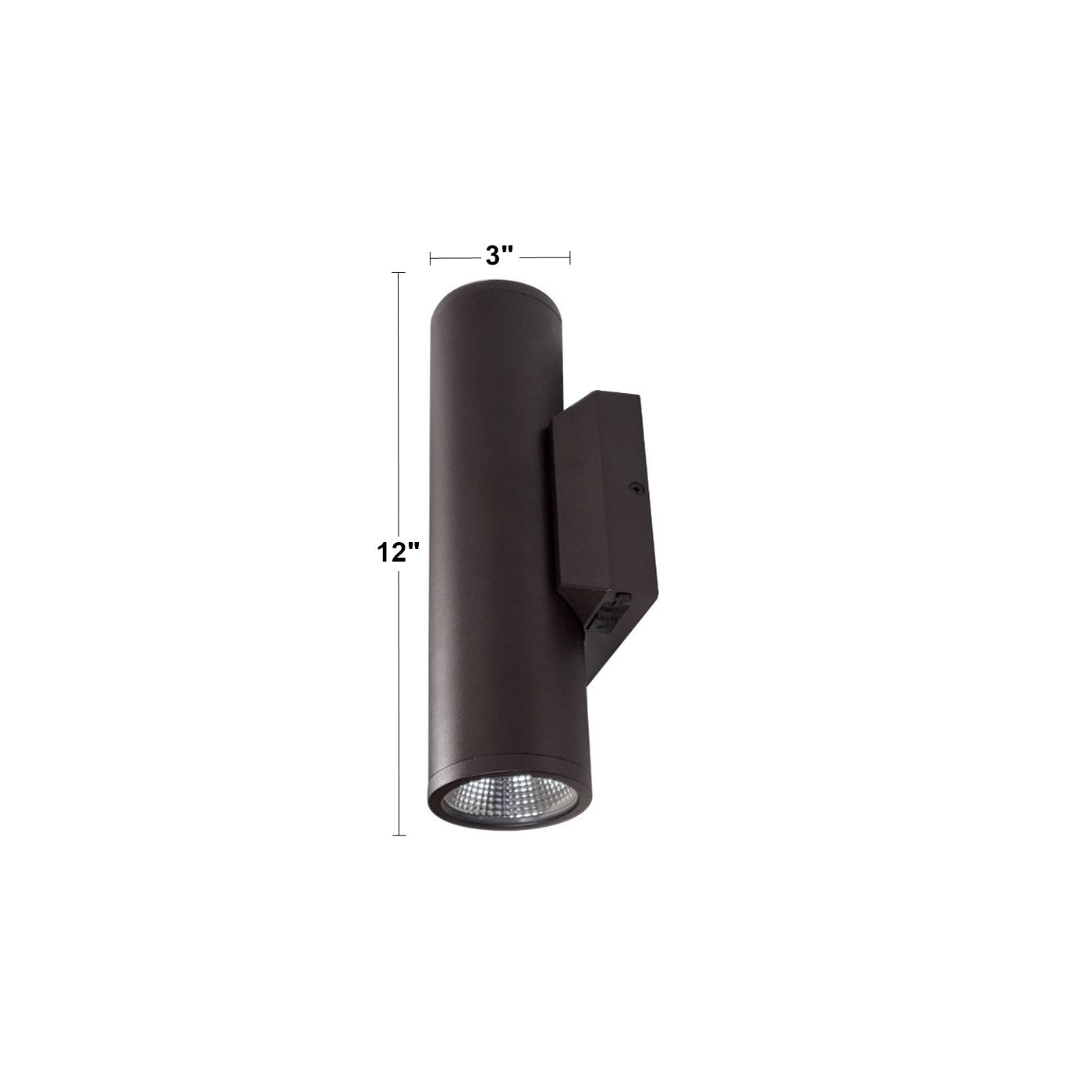 LED Outdoor Cylinder Wall Light, Up/Down Light, 35W, 3000lm, 30K/40K/50K, 120-277V, Bronze - Bees Lighting
