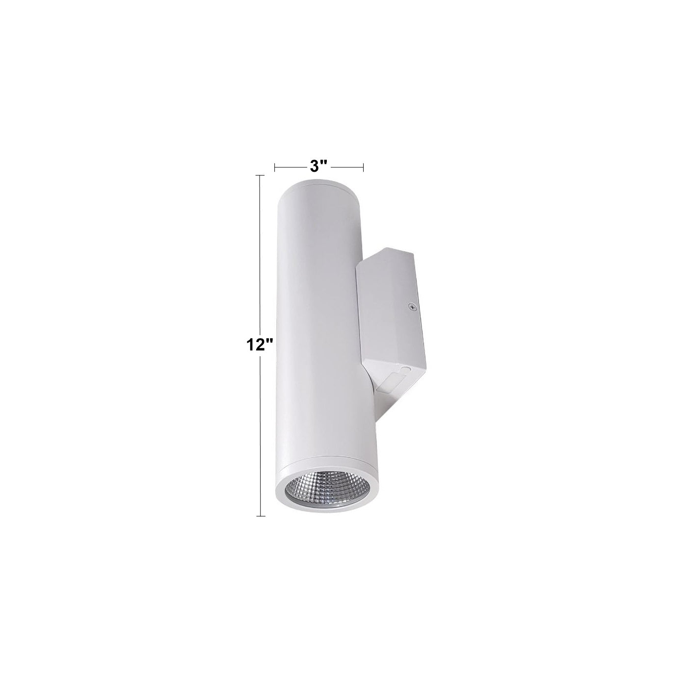 12 In 2 Lights LED Outdoor Cylinder Armed Sconce Up/Down White Finish