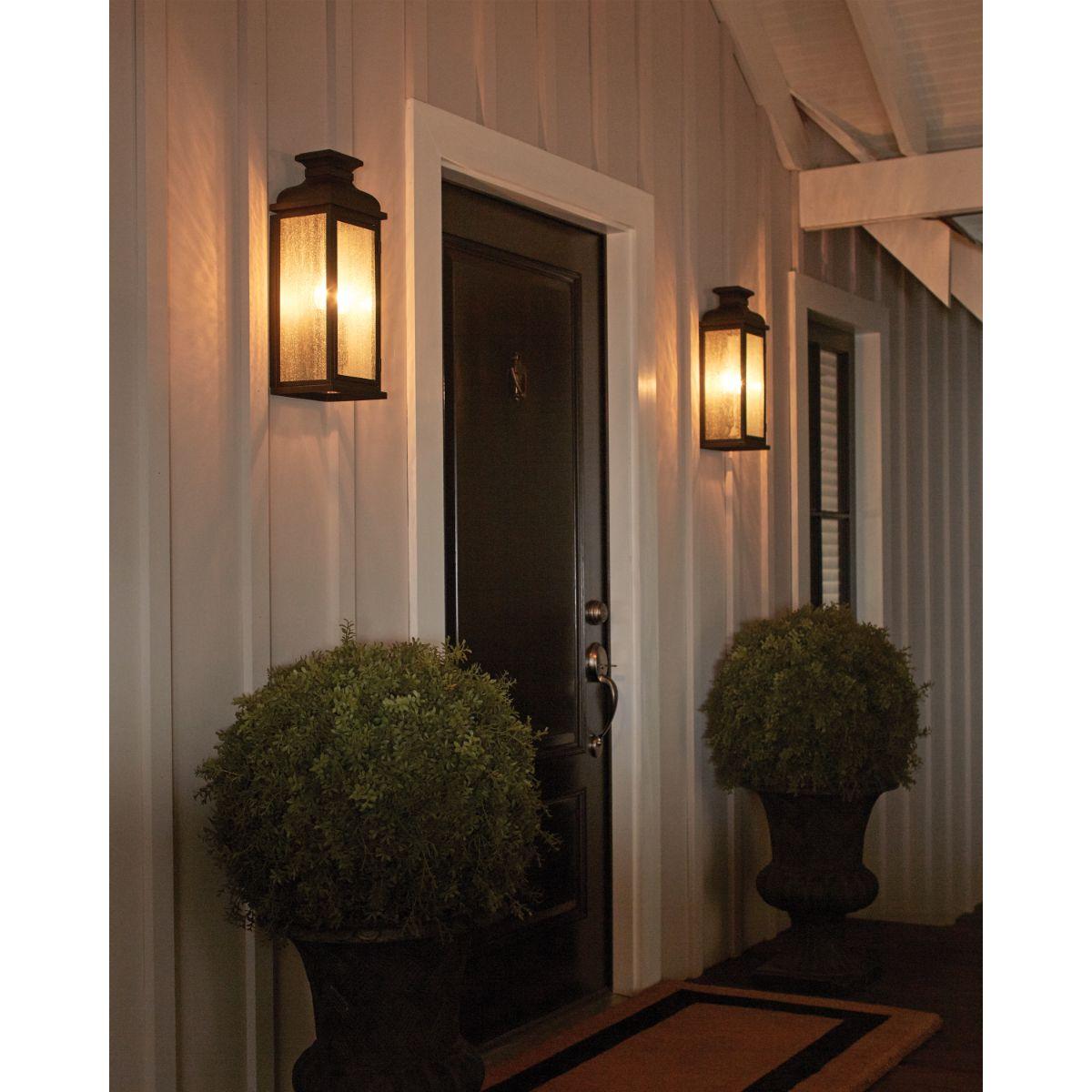 Pediment 18 In. 3 Lights Outdoor Wall Sconce Black Finish - Bees Lighting