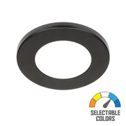 Omni Slim LED Puck Light, 280 Lumens, 27K|30K|40K, 24VDC, White & Black Trim - Bees Lighting