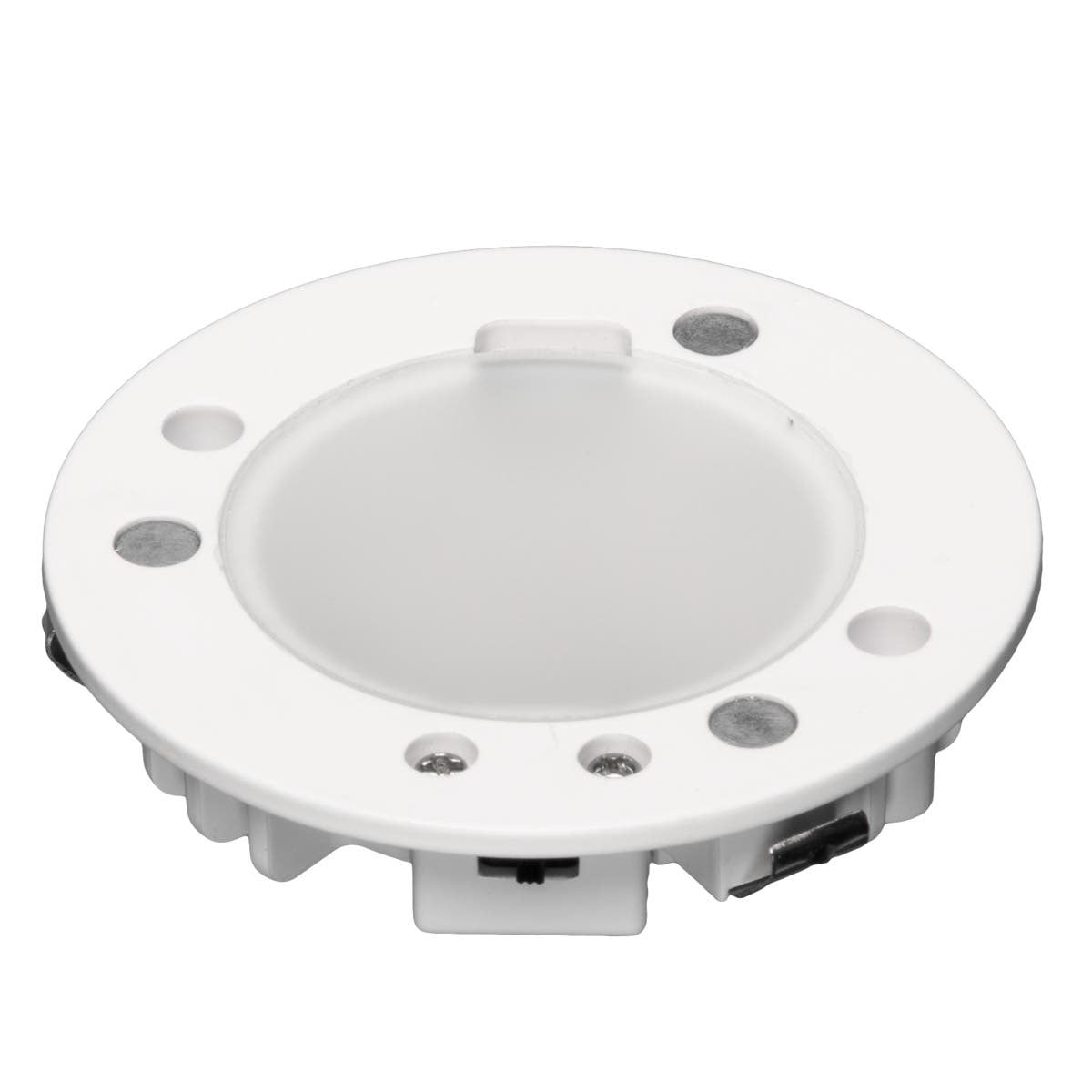 Omni Slim LED Puck Light, 280 Lumens, 27K|30K|40K, 24VDC, White & Black Trim - Bees Lighting