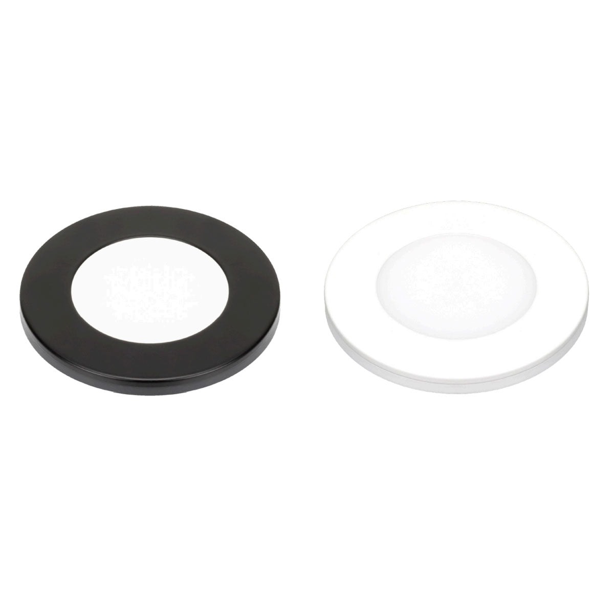 Omni Slim LED Puck Light, 280 Lumens, 27K|30K|40K, 24VDC, White & Black Trim - Bees Lighting