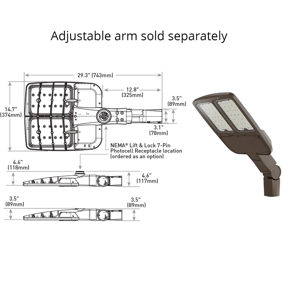 LED Pole Light, 4000K, 120-277V, 400W Replaceable - Bees Lighting