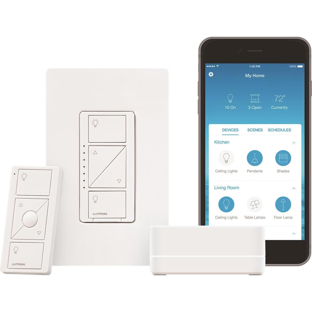 Caseta Wireless Smart Dimmer Switch, Smart Bridge, and Pico Remote Control Kit