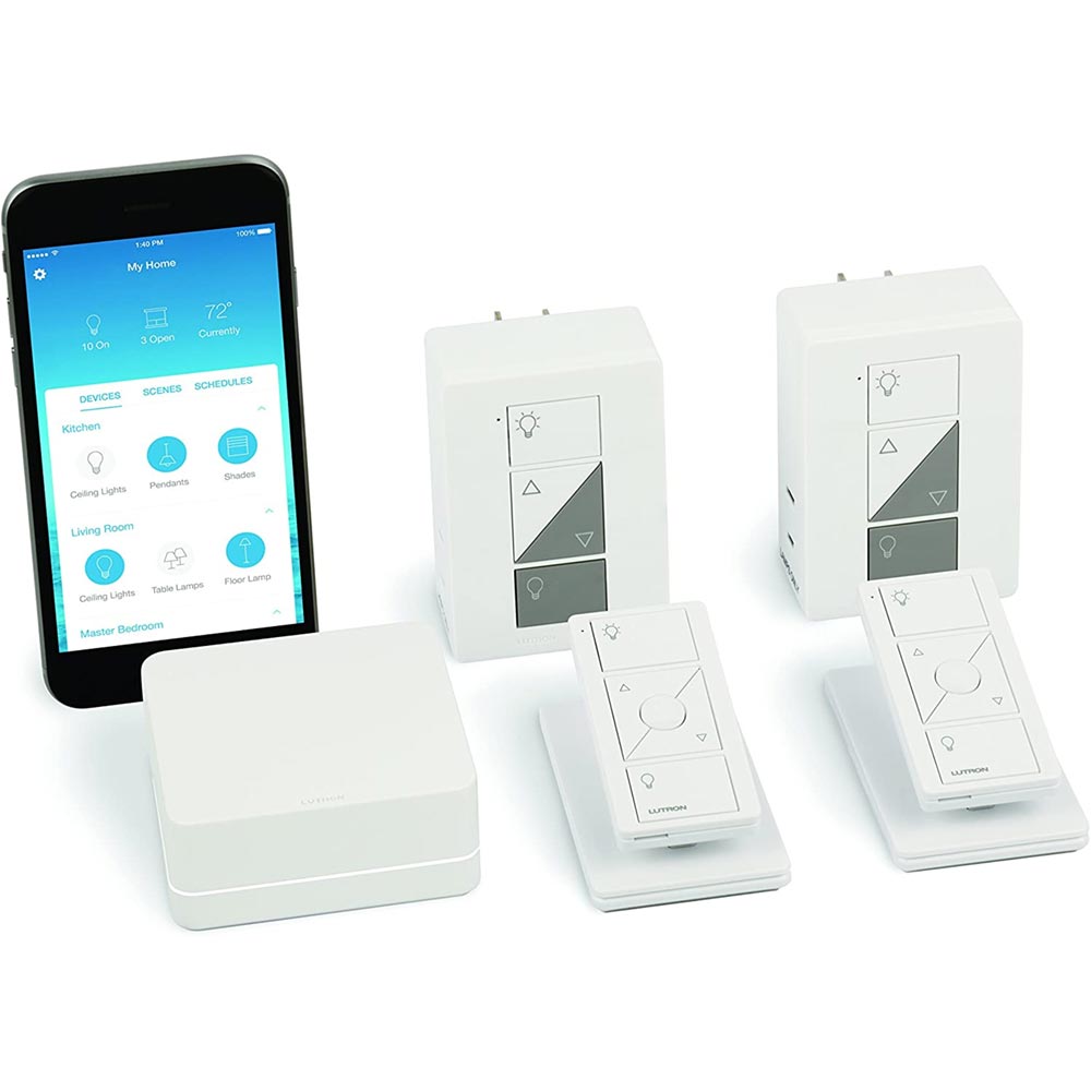 Caseta Wireless Smart Plug-In Dimmer Switch (2 count) Smart Bridge, Pico Remote Control Kit
