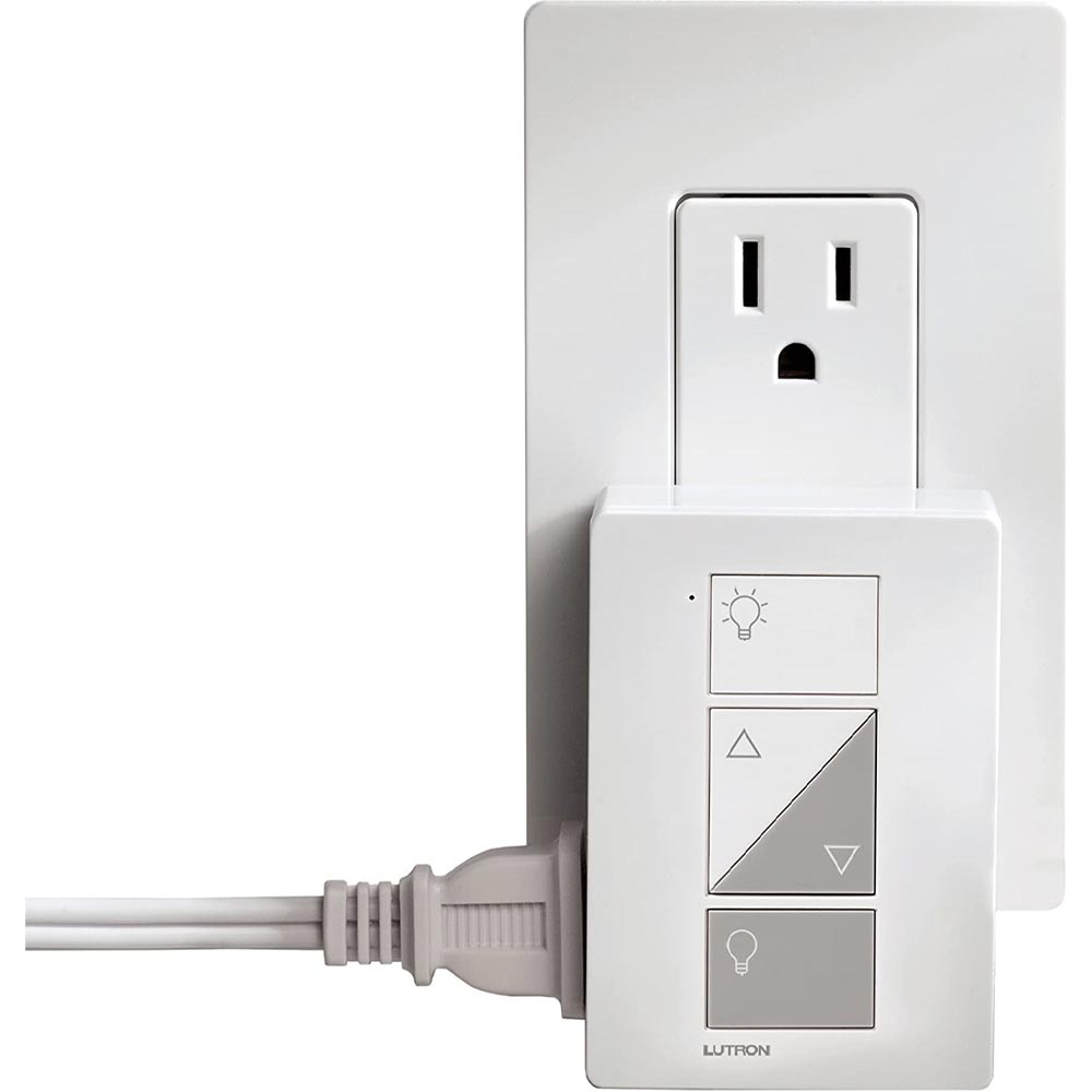 Caseta Wireless Smart Plug Lamp Dimmer and Pico Remote Control Kit White