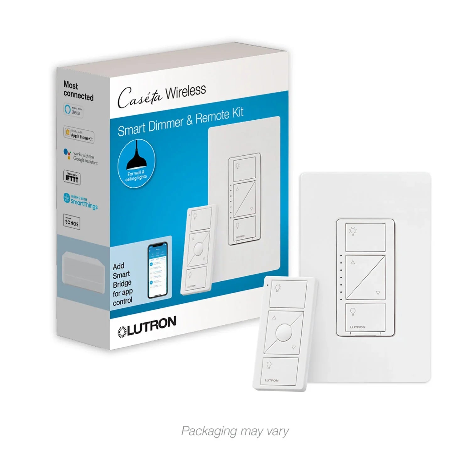 Lutron P-PKG1W-WH Caseta Smart Dimmer Kit Bees Lighting