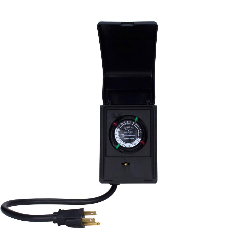 15 Amp 120-Volt 24-Hour Outdoor Mechanical Timer Switch, Black - Bees Lighting