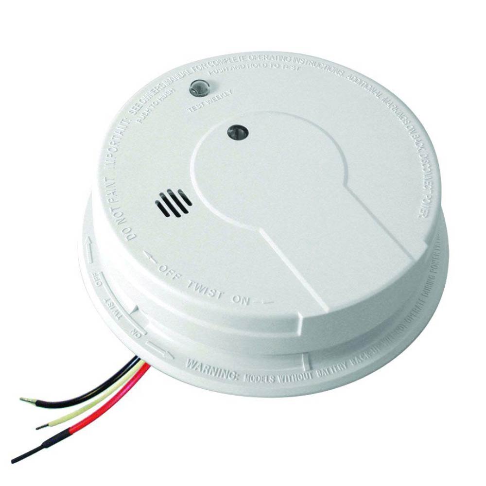 Photoelectric Sensor Smoke/Fire Alarm 120V with Battery Backup