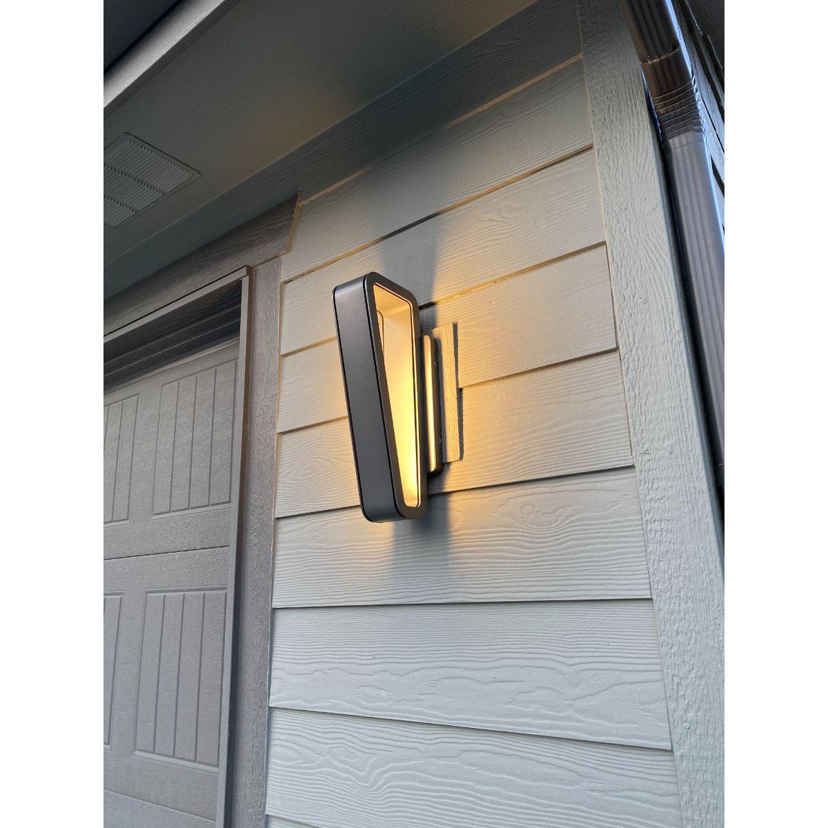 Pediment 16 in. LED Outdoor Wall Sconce Silver Finish