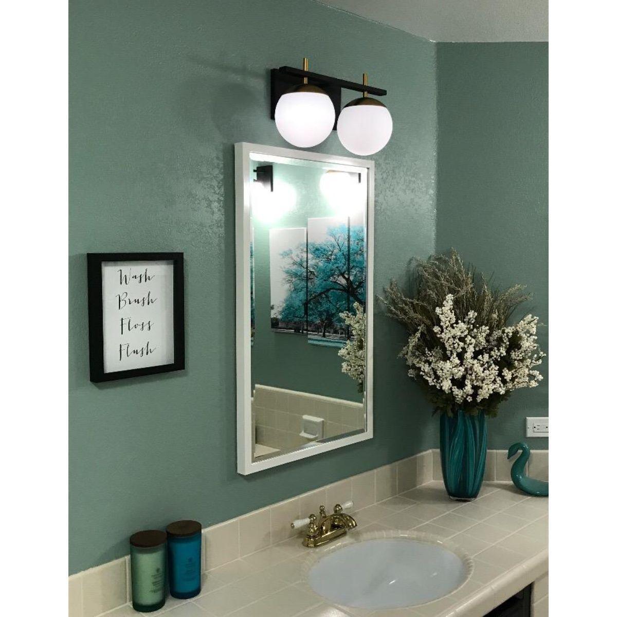 Alluria 15 in. 2 Lights Vanity Light Black & Gold finish - Bees Lighting