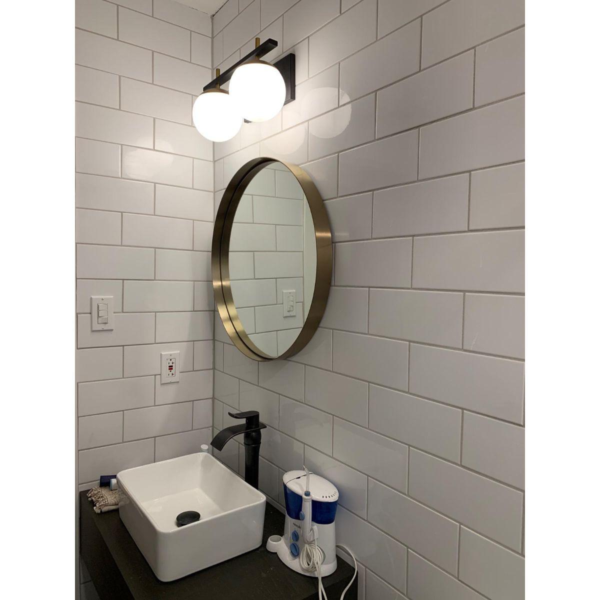 Alluria 15 in. 2 Lights Vanity Light Black & Gold finish - Bees Lighting