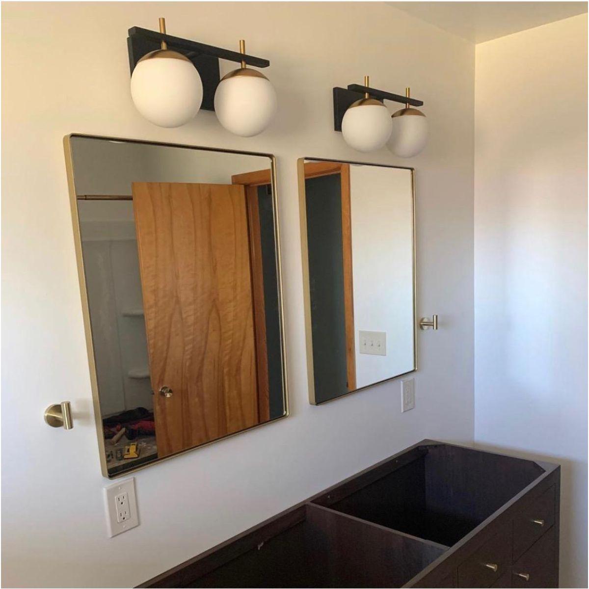 Alluria 15 in. 2 Lights Vanity Light Black & Gold finish - Bees Lighting