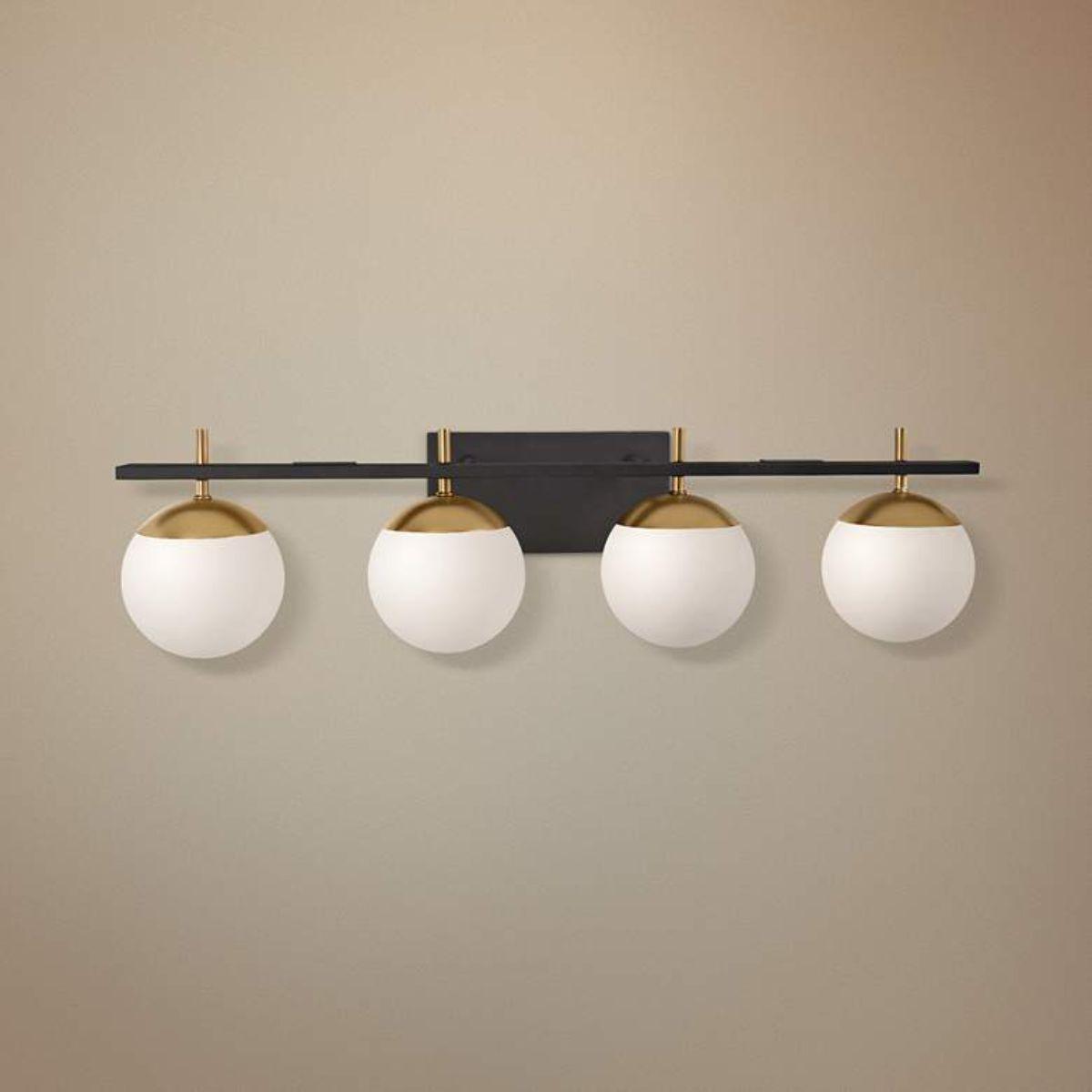 Alluria 33 in. 4 Lights Vanity Light Black & Gold finish - Bees Lighting
