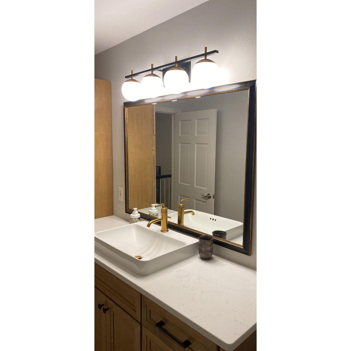 Alluria 33 in. 4 Lights Vanity Light Black & Gold finish - Bees Lighting