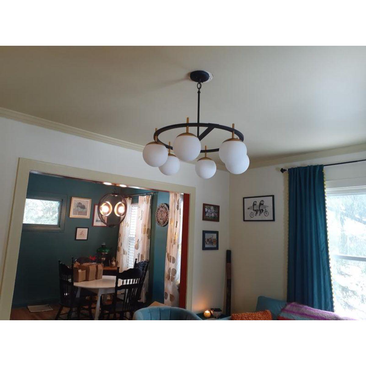 Alluria 27 in. 6 Lights Pendant Light Black & Gold finish - Bees Lighting