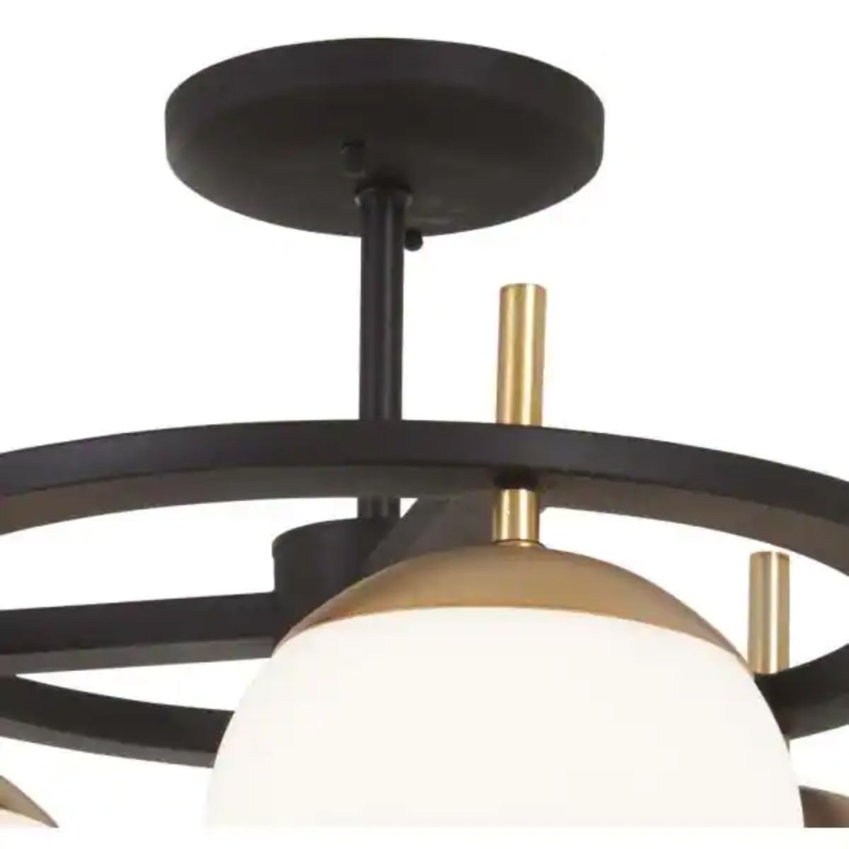Alluria 18 in. 3 Lights Semi flush Mount Light Black & Gold finish - Bees Lighting