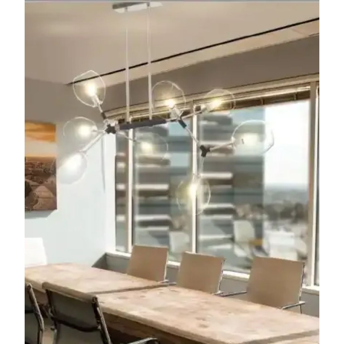 Nexpo 41 in. 8 Lights Chandelier Brushed Nickel Finish - Bees Lighting