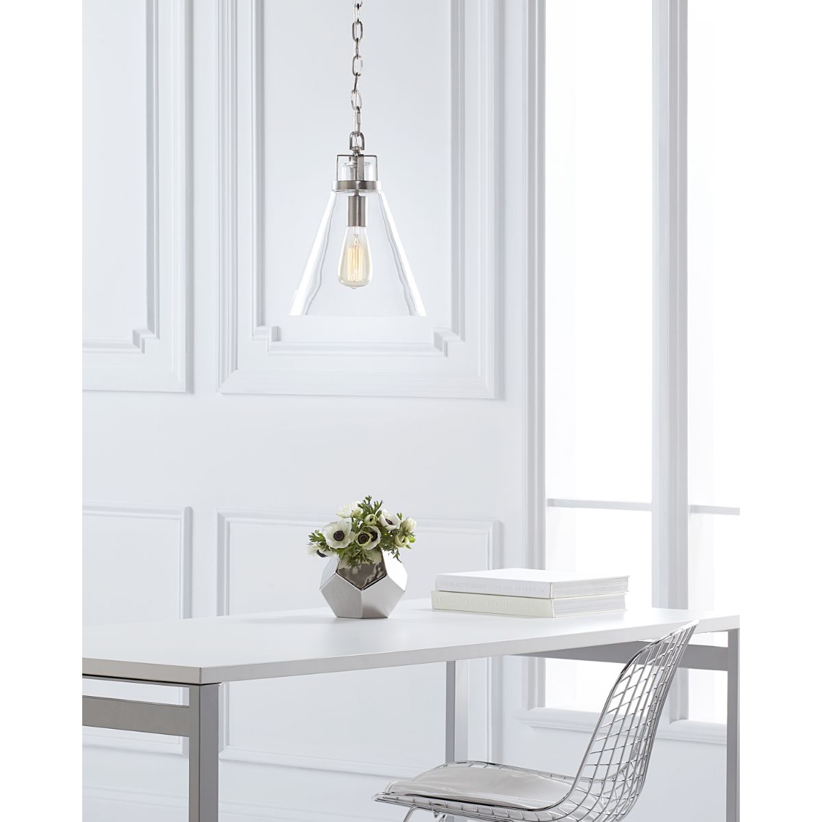 FRONTAGE 10 in. Pendant Light Satin Nickel Finish - Bees Lighting