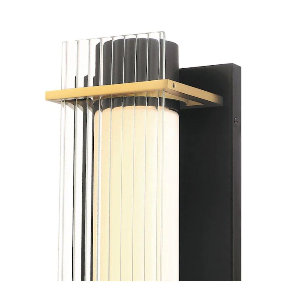 Midnight Gold 16 in. LED Outdoor Wall Sconce Black & Gold Finish