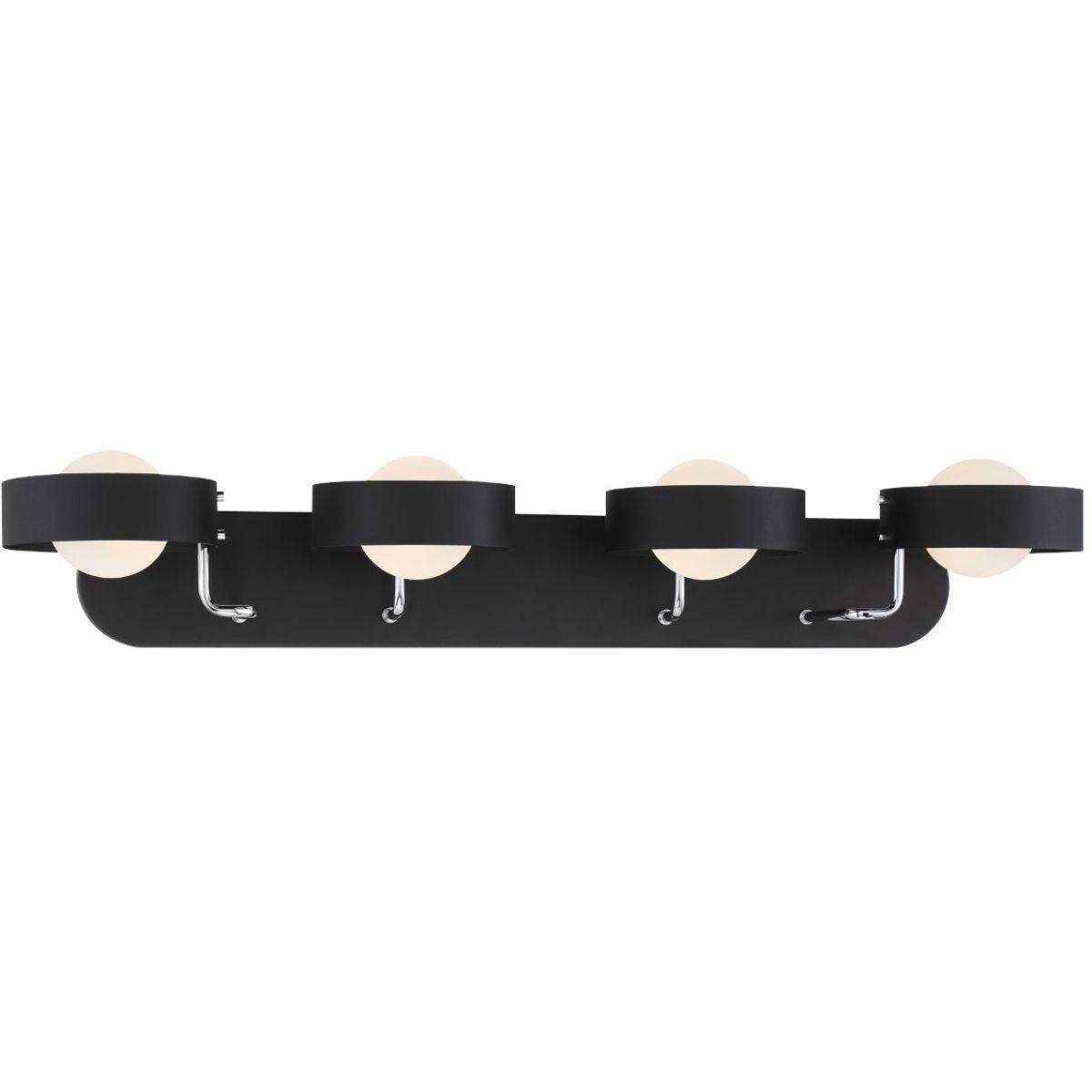Lift Off 35 In. 4 Lights Vanity Light Polished Nickel & Black Finish - Bees Lighting