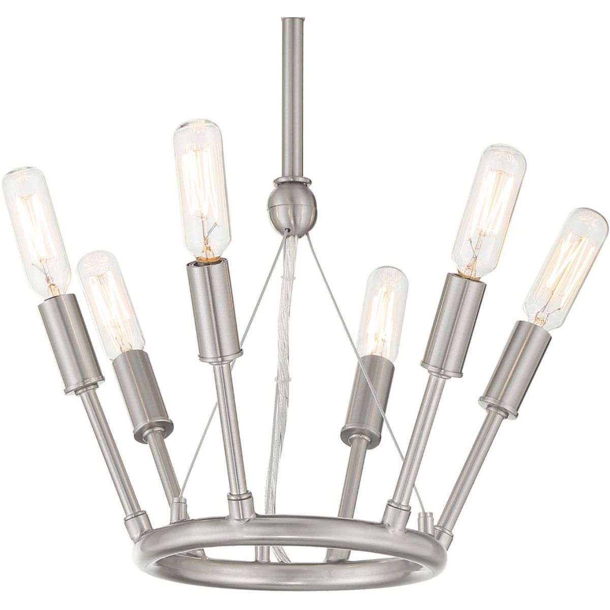 Royalty 13 in. 6 Lights Semi flush Mount Light Brushed Nickel finish - Bees Lighting