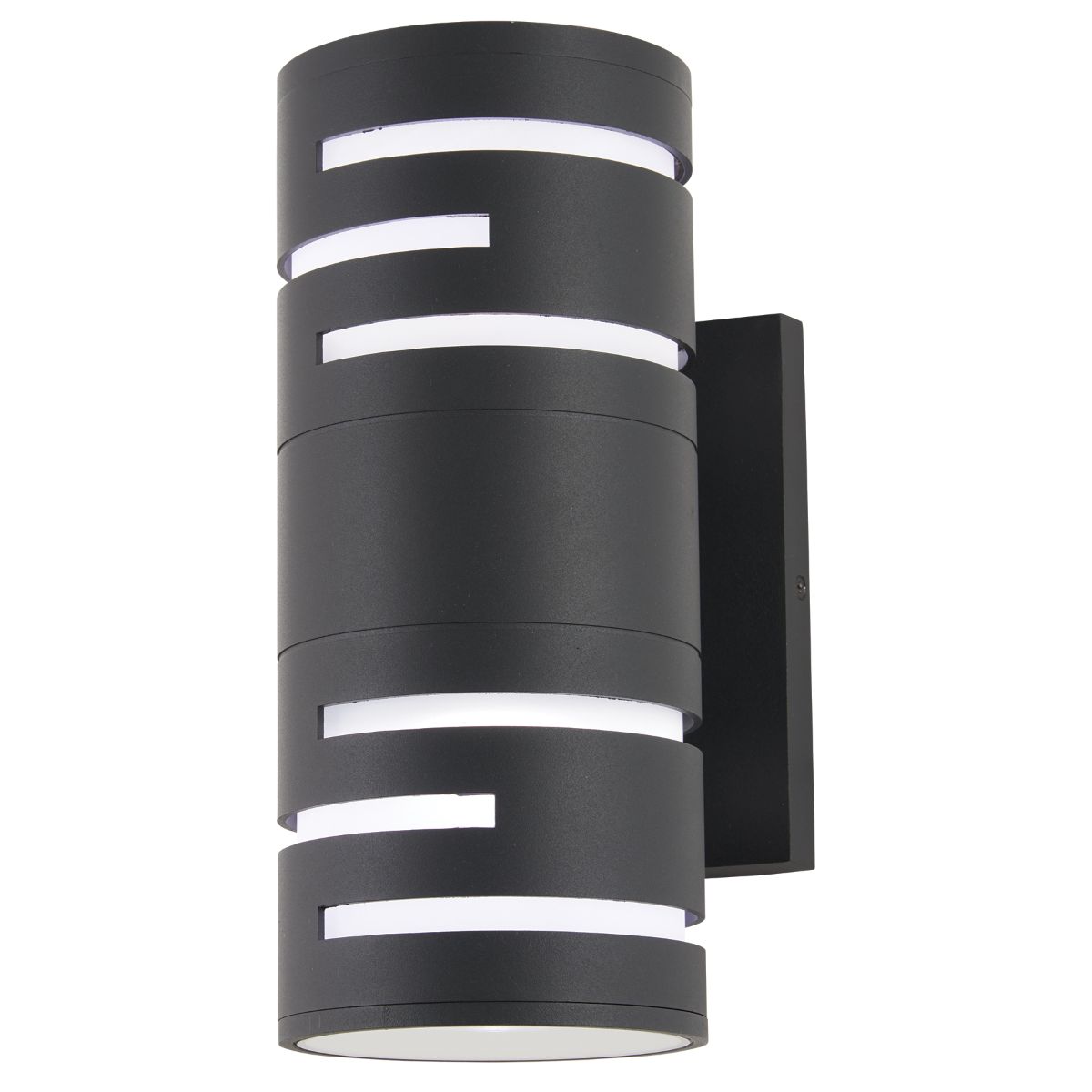Groovin 12 In. 2 Lights LED Outdoor Wall Sconce Black Finish