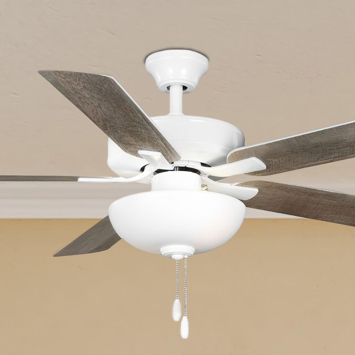 AirPro E-Star 52 Inch Ceiling Fan With 2 Light, Frosted Glass - Bees Lighting
