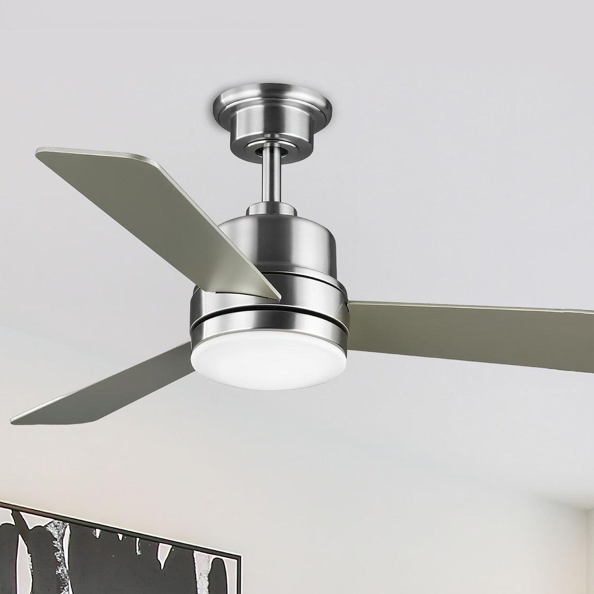 Trevina II 44 Inch Modern Ceiling Fan With Light, Wall Control Included