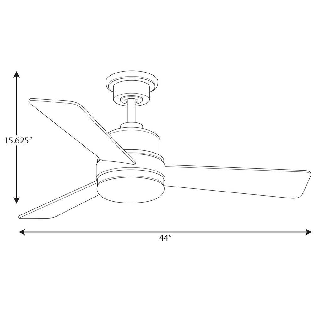 Trevina II 44 Inch Modern Ceiling Fan With Light, Wall Control Included - Bees Lighting
