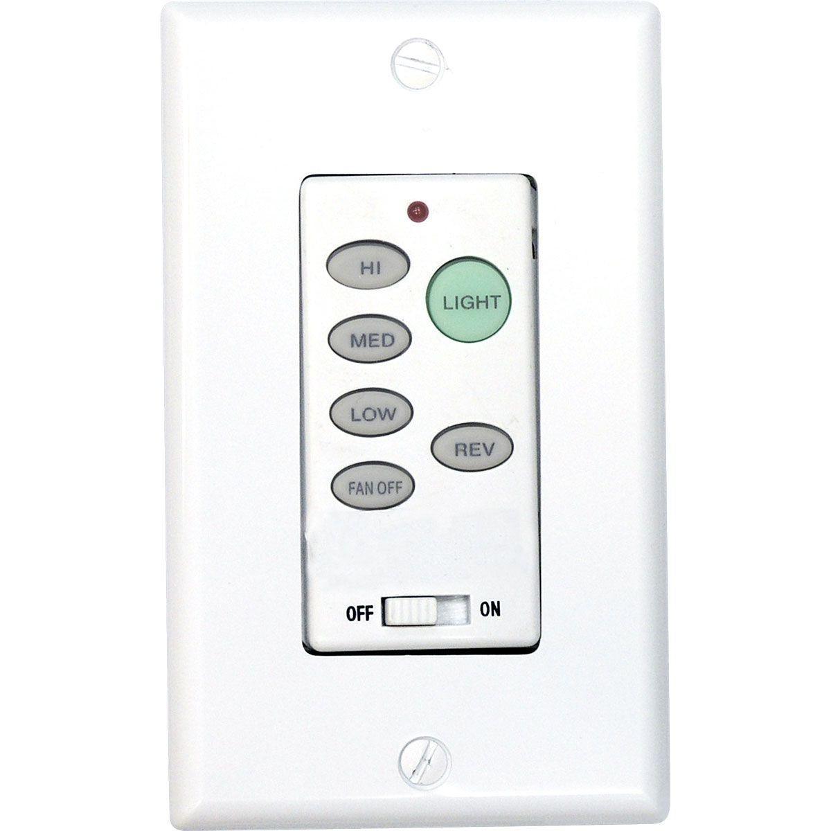3-Speed Ceiling Fan And Light Wall Control, White Finish