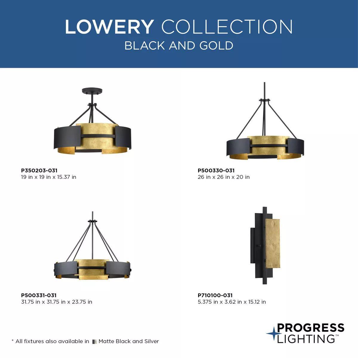 Lowery 19 in. 3 Lights Convertable Semi flush/Pendant Light - Bees Lighting