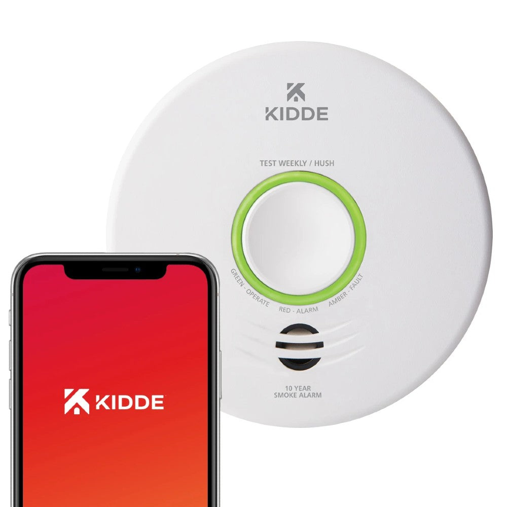 Smart Smoke Detector with Indoor Air Quality Monitoring Hardwired, 10-Year Lithium Backup Battery