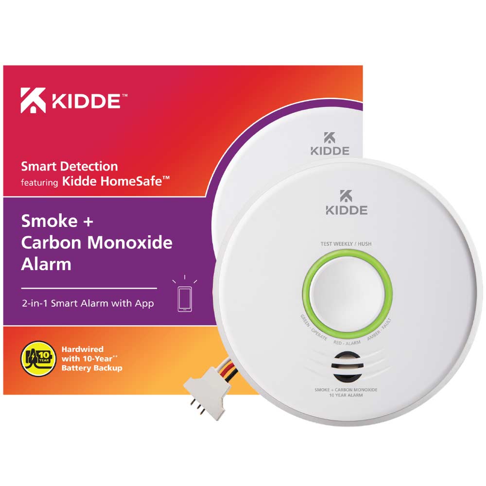 Smart Smoke and Carbon Monoxide Detector Hardwired 10-Year Lithium Backup Battery