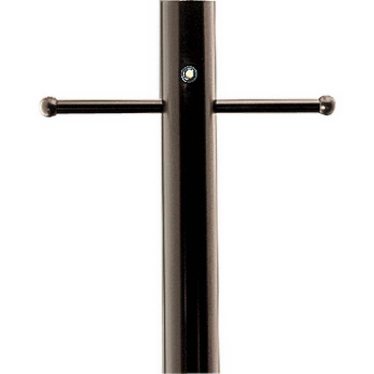 7 Ft Round Aluminum Direct Burial Pole with Photocell 3 In. Shaft Bronze Finish - Bees Lighting