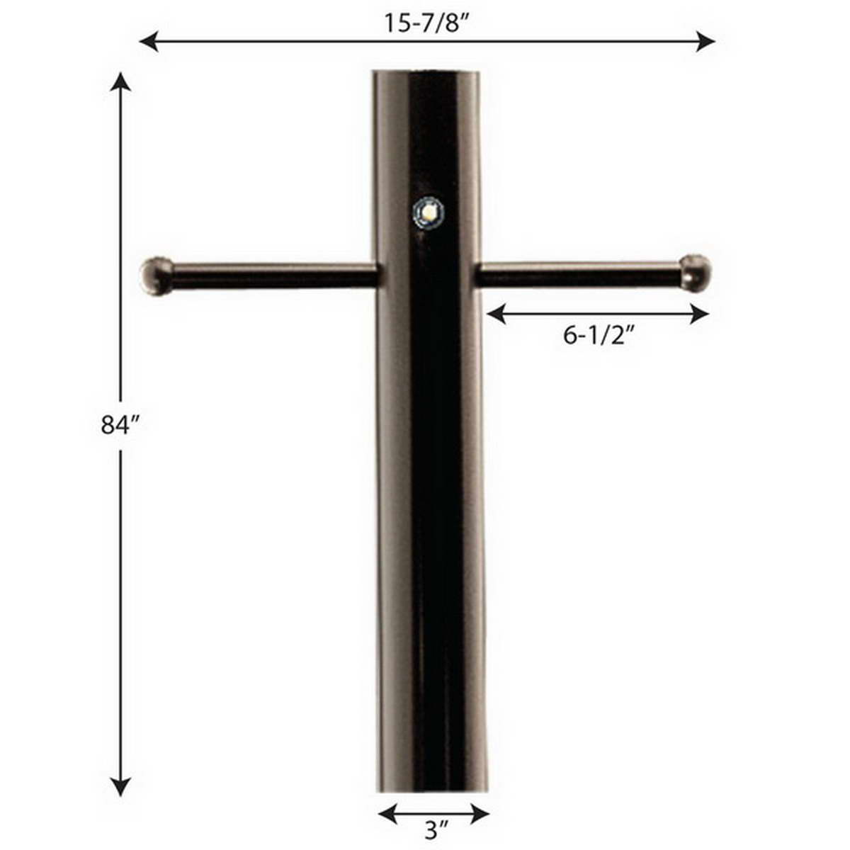 7 Ft Round Aluminum Direct Burial Pole with Photocell 3 In. Shaft Bronze Finish