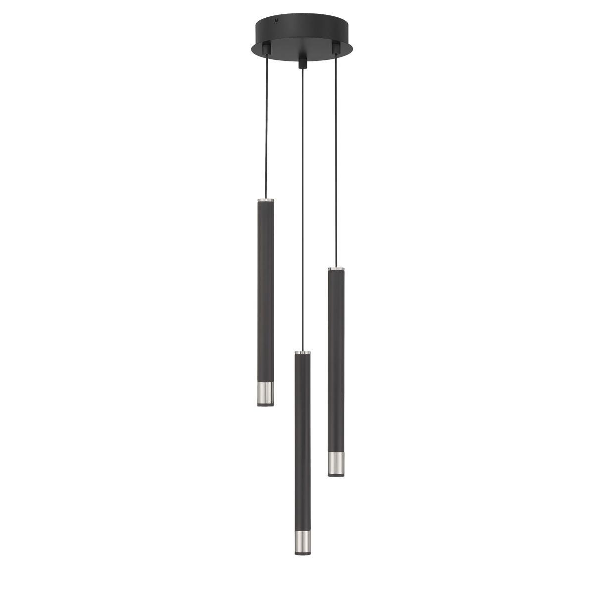 Wand 3 Lights LED Pendant Light Brushed Nickel finish