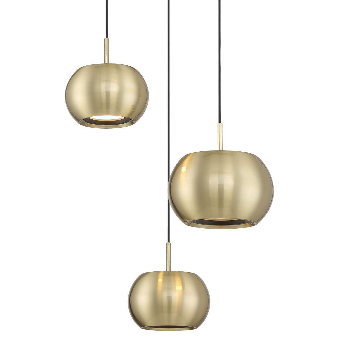 Halo 13 in. 3 Lights LED Pendant Light Gold finish