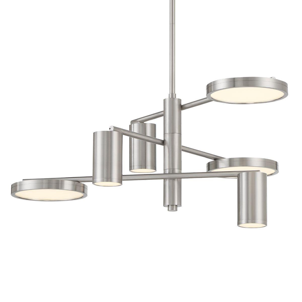 Swivel LED Chandelier Brushed Nickel finish - Bees Lighting